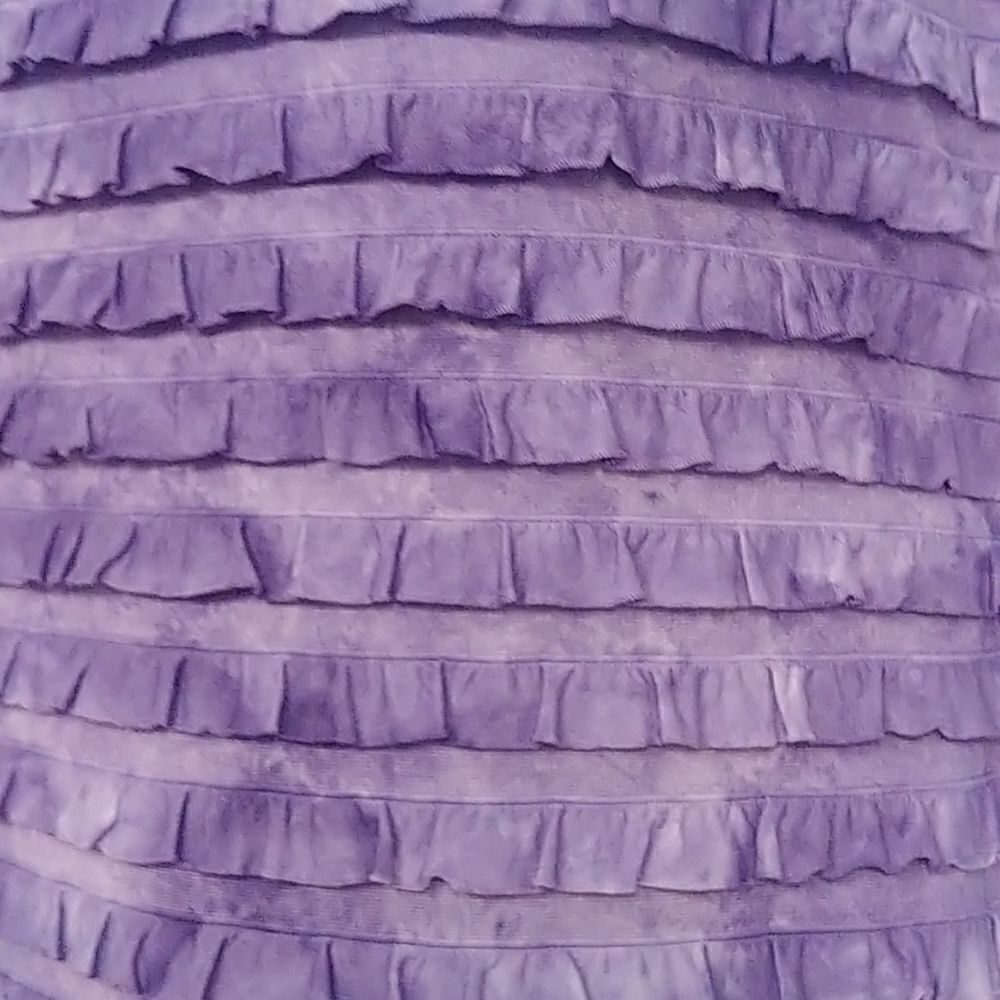 Connected Apparel Ruffled Purple Tie Dye Dress - Picture 2 of 8
